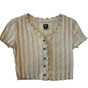 BDG Tan Ruffle Crop Top